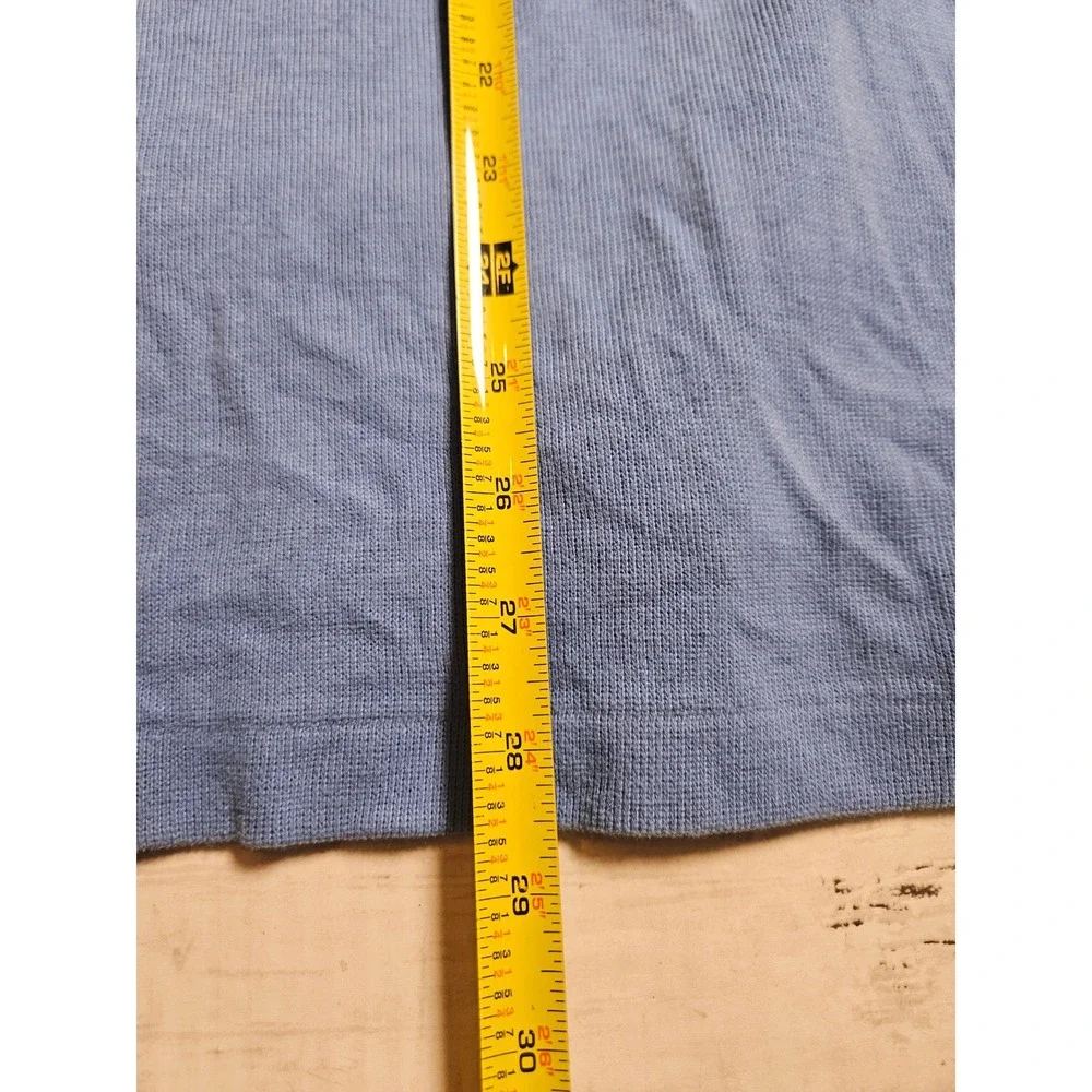 Polo Ralph Lauren Men XL Blue Cotton Quarter Zip Pullover Sweatshirt Yellow Pony
